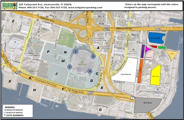 jacksonville jaguars parking