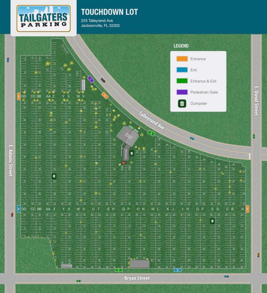 Sideline/Field Goal Lot Jaguars Single Game Parking Tickets